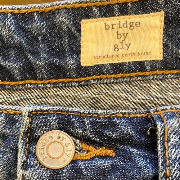 Bridge By Gly 28 (7) Mom Jeans High Rise Womens Distressed 100% Cotton Frayed - Picture 9 of 15